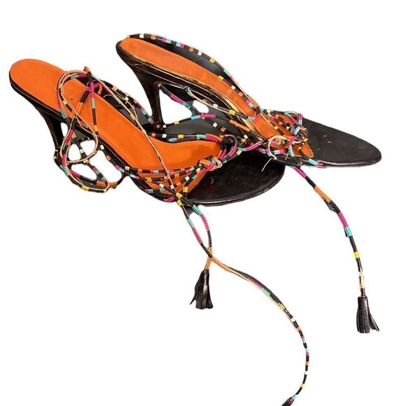 Colin Stuart lace up color block healed sandal Size 9 - Picture 2 of 4